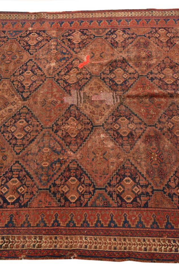 Detail image of 5' 1 x 6' Hand Knotted Shiraz Persian Wool Square Rug