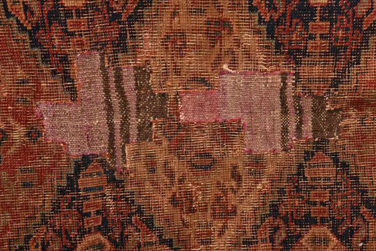 Detail image of 5' 1 x 6' Hand Knotted Shiraz Persian Wool Square Rug