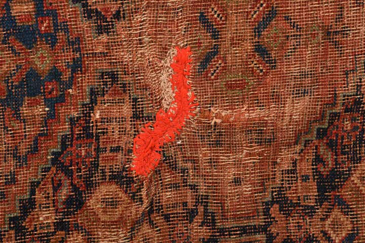 5' 1 x 6' Hand Knotted Shiraz Persian Wool Square Rug