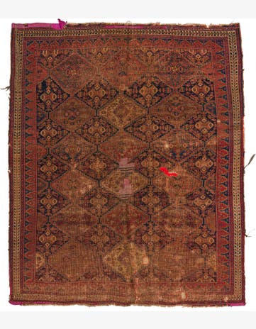 5' 1 x 6' Hand Knotted Shiraz Persian Wool Square Rug