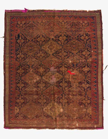 5' 1 x 6' Hand Knotted Shiraz Persian Wool Square Rug