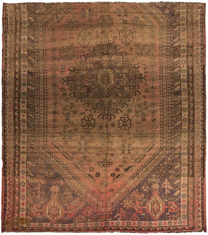 6' 6 x 7' 4 Hand Knotted Tabriz Persian Wool Square Rug