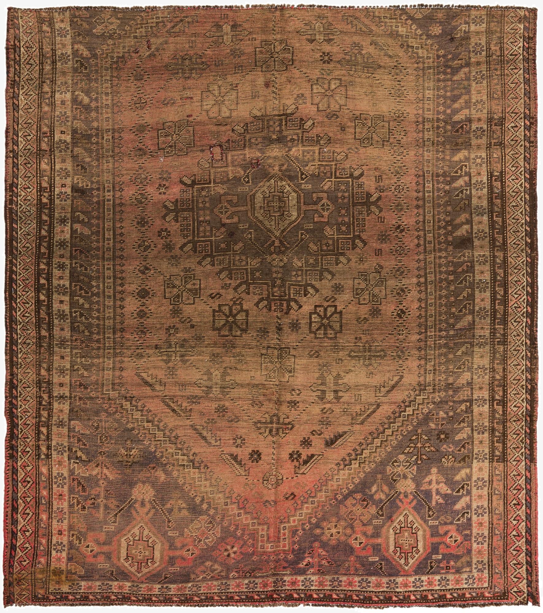 6' 6 x 7' 4  Hand Knotted Tabriz Persian Wool Square Rug