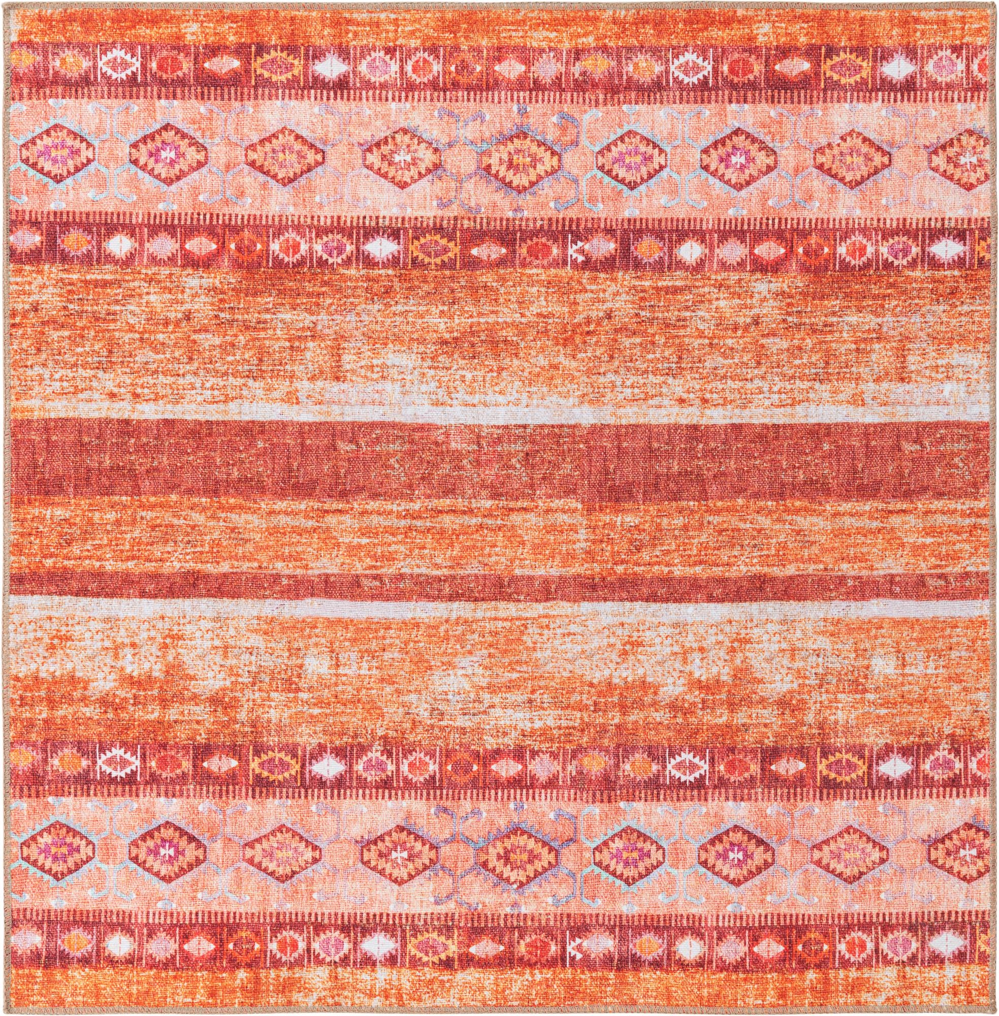 5' x 5' Washable Timeless Square Rug