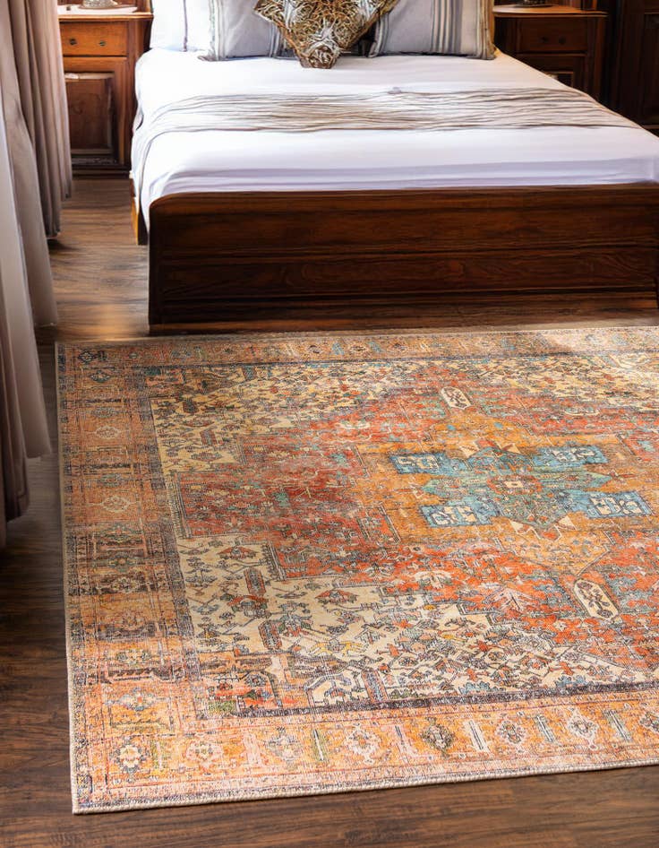 Detail image of 7' 6 x 7' 6 Washable Timeless Square Rug