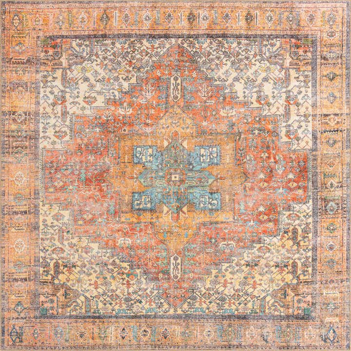 7' 6 x 7' 6 Washable Timeless Square Rug