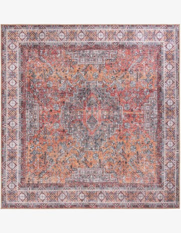 Rust Red Timeless Square Rug