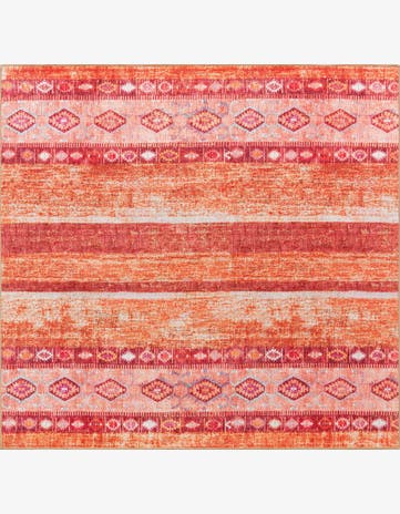 Rust Red Timeless Square Rug