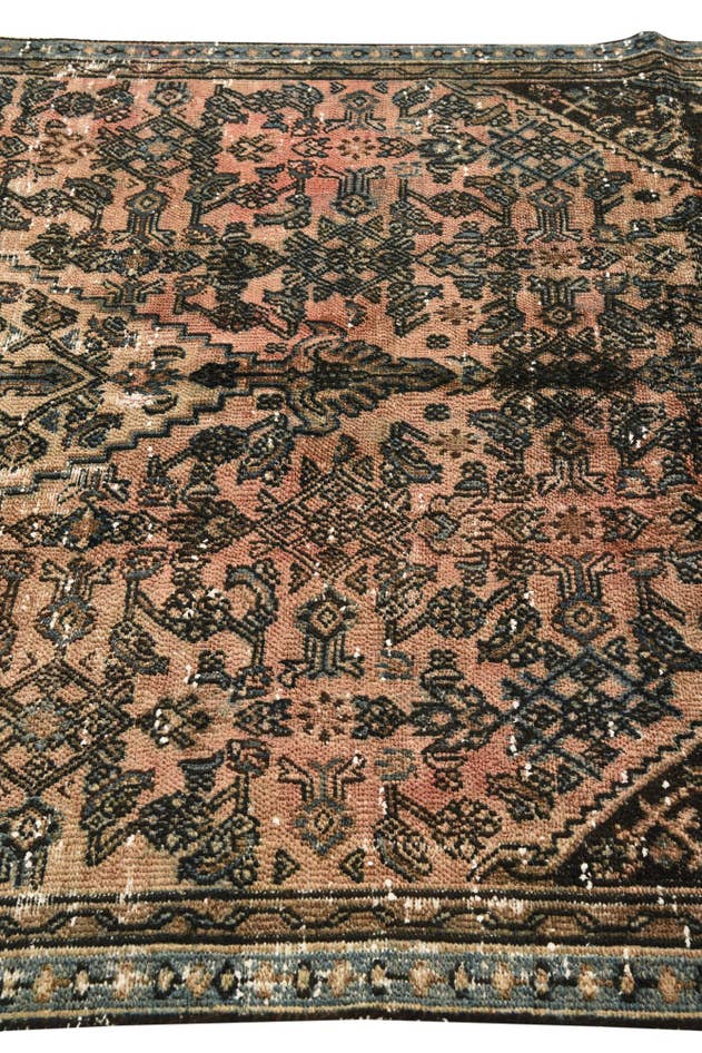 Detail image of 160cm x 200cm anudado a mano Ultra Vintage Alfombra Persa Lana Cuadrado