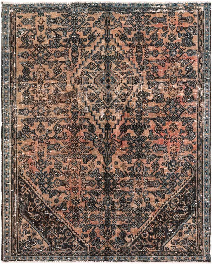 160cm x 200cm anudado a mano Ultra Vintage Alfombra Persa Lana Cuadrado