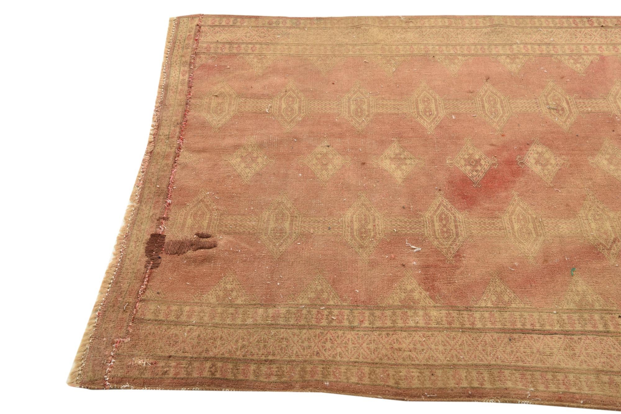 3' 7 x 4' Hand Knotted Ultra Vintage Persian Wool Square Rug