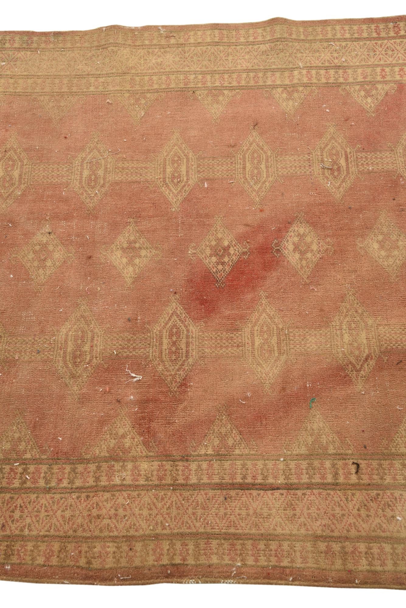 3' 7 x 4' Hand Knotted Ultra Vintage Persian Wool Square Rug