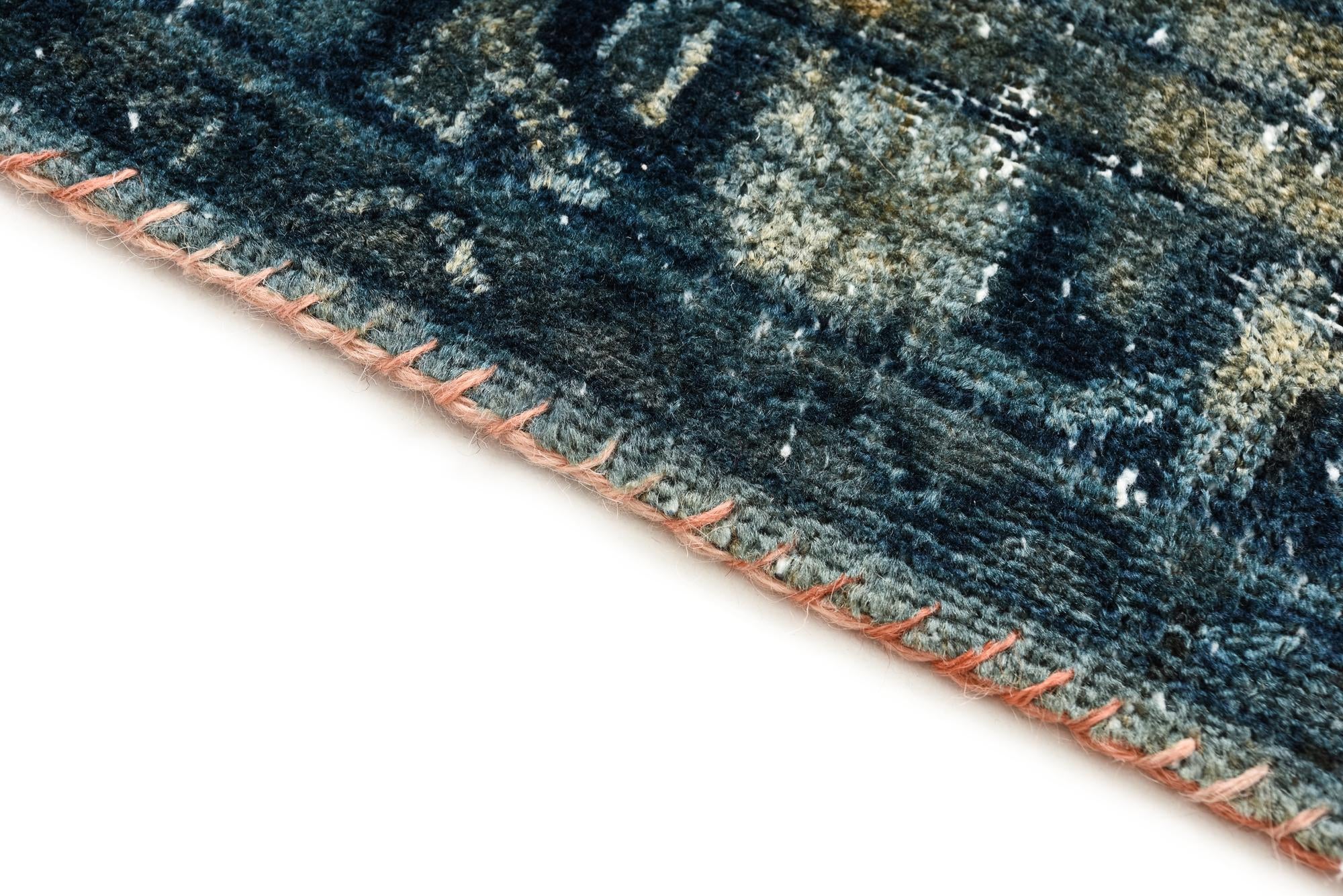 4' 3 x 4' 10 Hand Knotted Ultra Vintage Persian Wool Square Rug