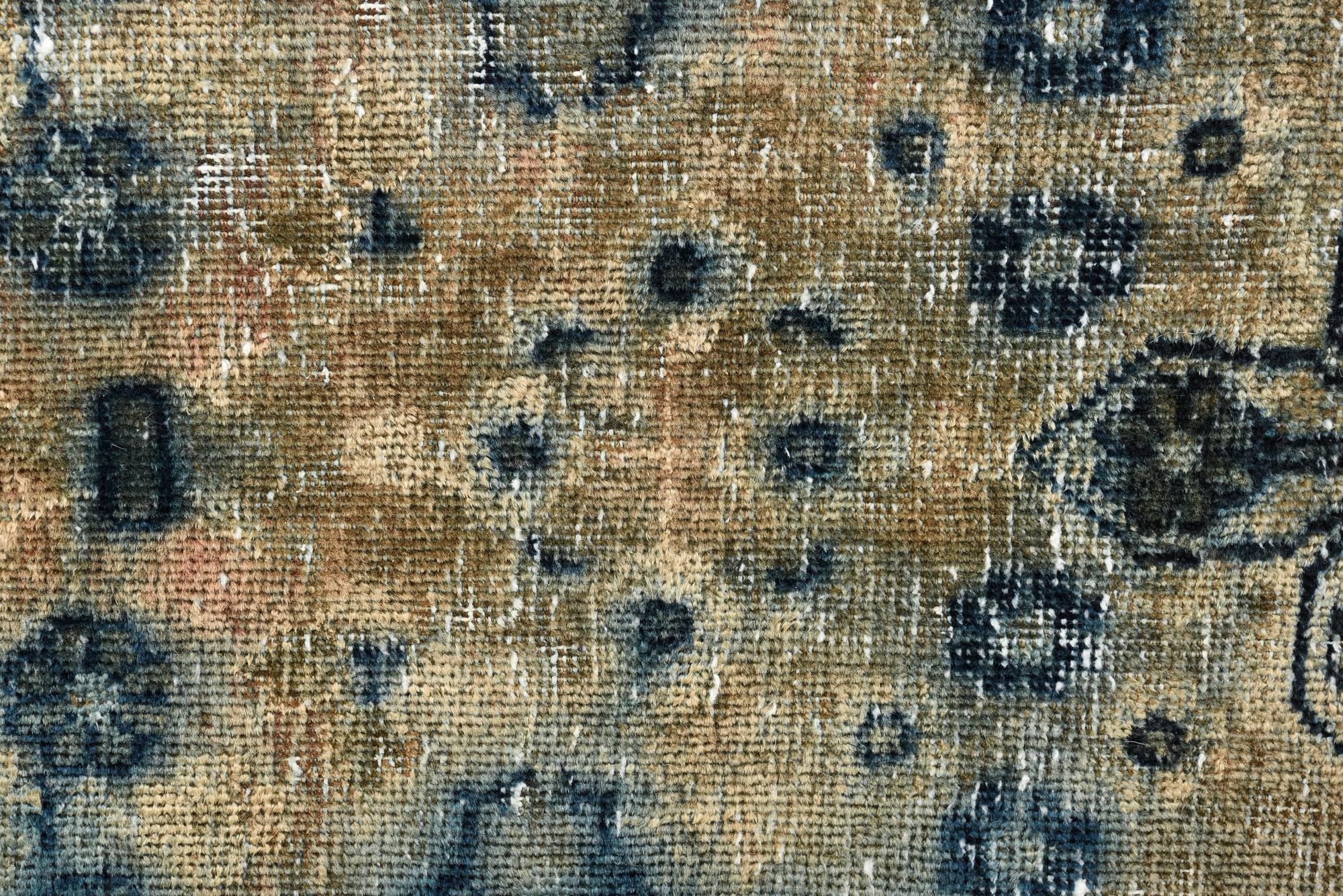 4' 3 x 4' 10 Hand Knotted Ultra Vintage Persian Wool Square Rug