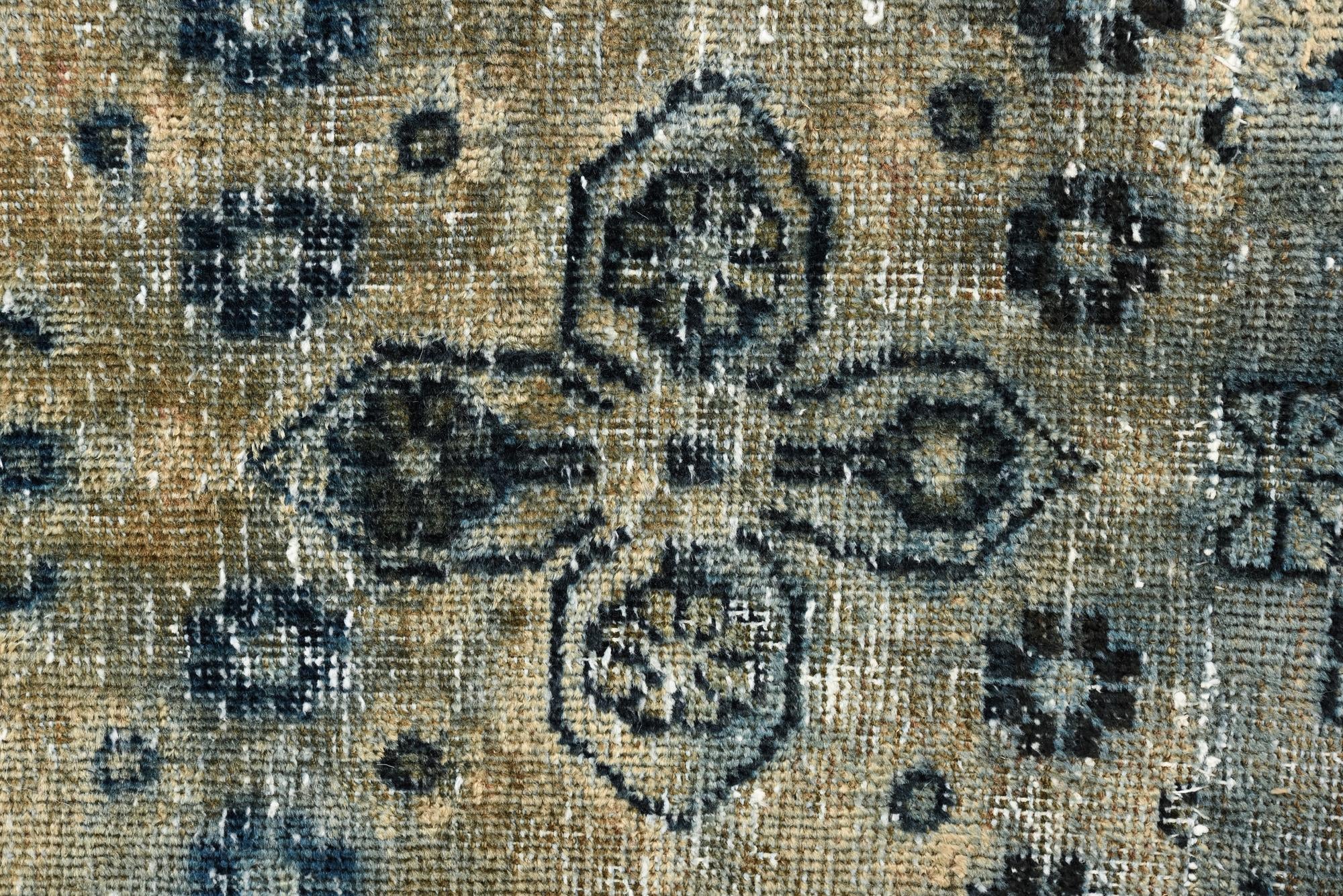 4' 3 x 4' 10 Hand Knotted Ultra Vintage Persian Wool Square Rug