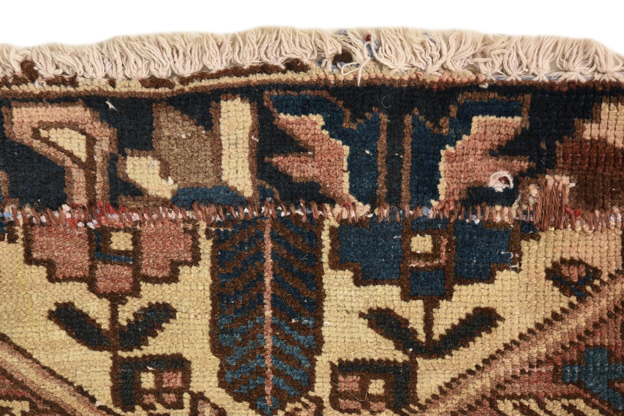 4' 8 x 5' 5 Hand Knotted Ultra Vintage Persian Wool Square Rug