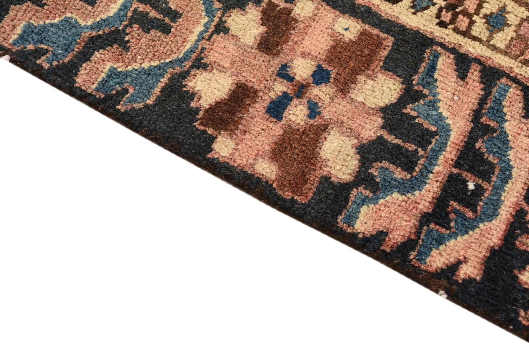 4' 8 x 5' 5 Hand Knotted Ultra Vintage Persian Wool Square Rug