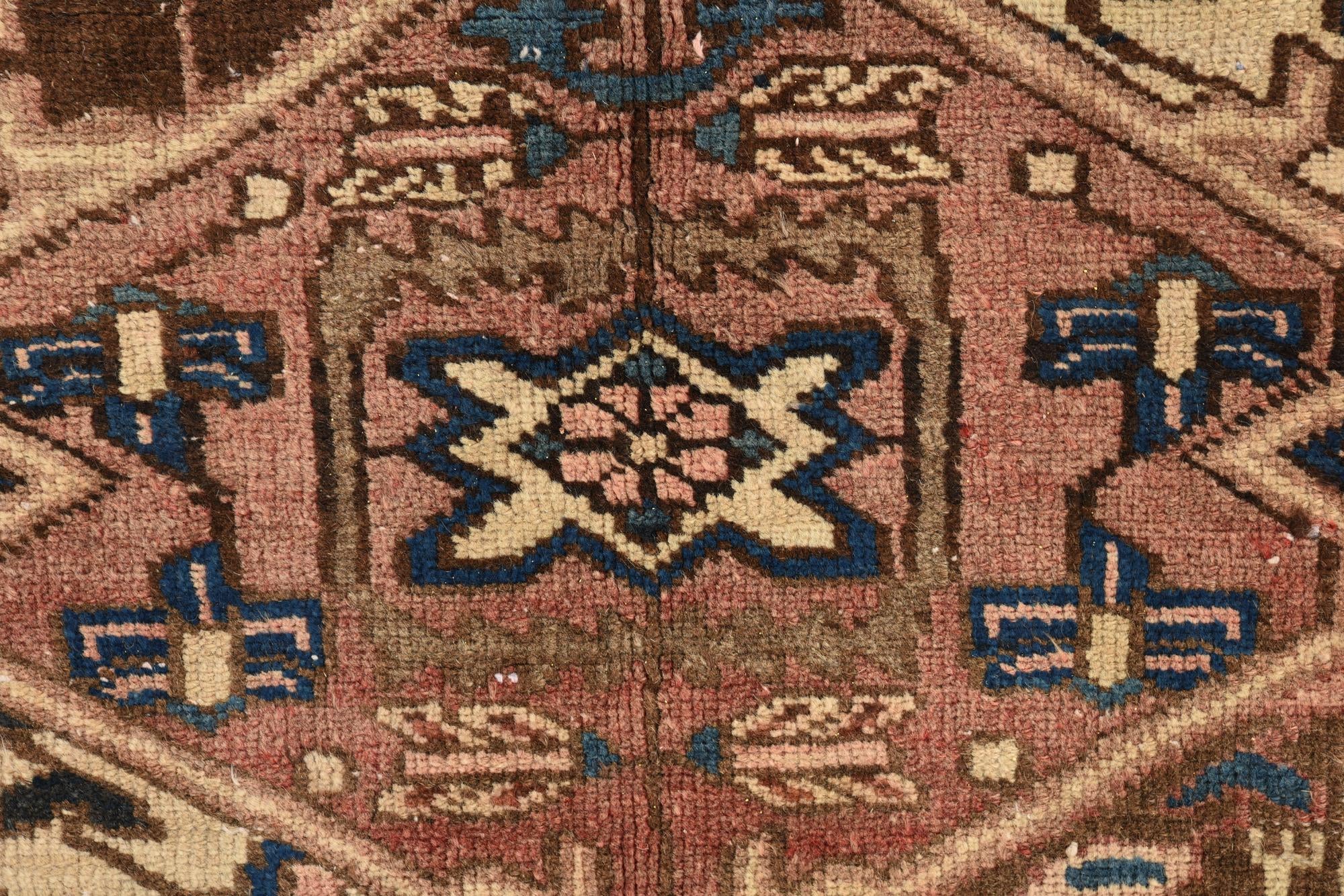 4' 8 x 5' 5 Hand Knotted Ultra Vintage Persian Wool Square Rug