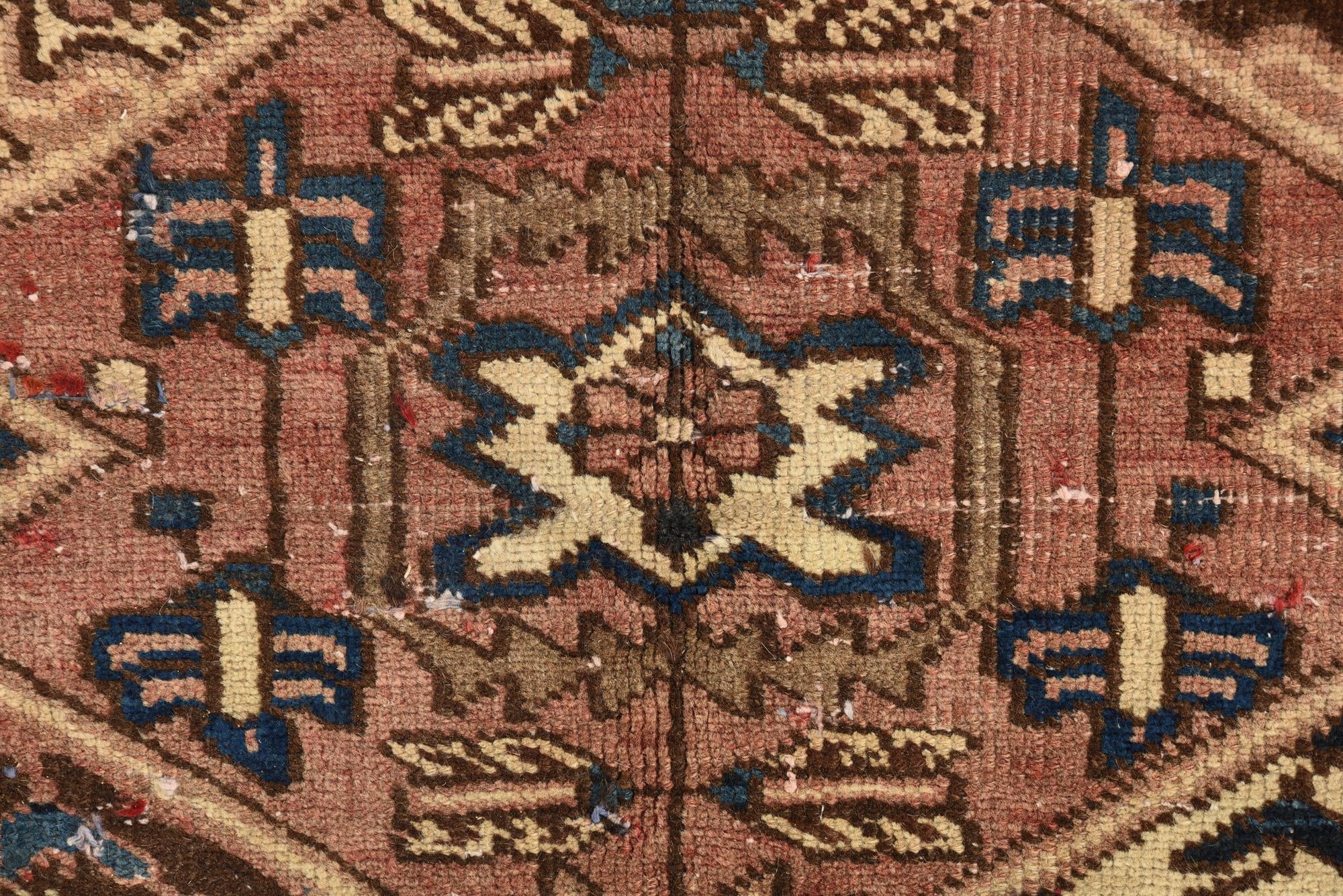 4' 8 x 5' 5 Hand Knotted Ultra Vintage Persian Wool Square Rug