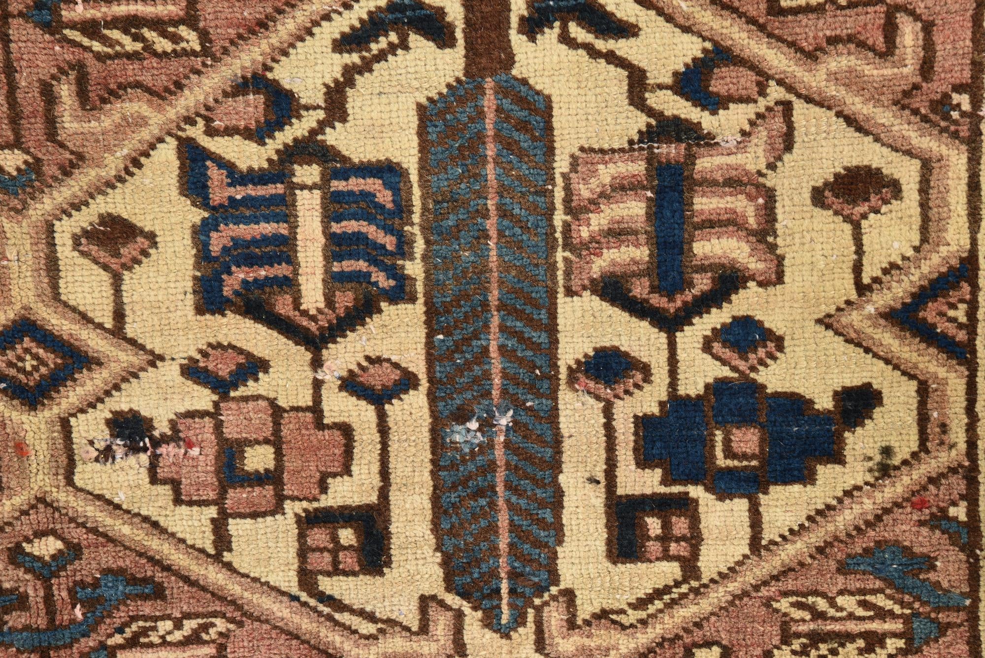 4' 8 x 5' 5 Hand Knotted Ultra Vintage Persian Wool Square Rug