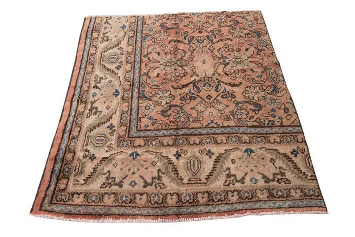 5' 1 x 5' 8 Hand Knotted Ultra Vintage Persian Wool Square Rug