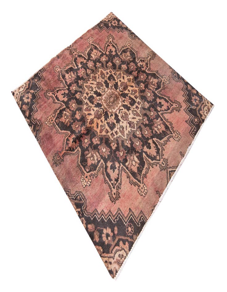 Detail image of 4' 3 x 4' 7  Hand Knotted Ultra Vintage Persian Wool Square Rug