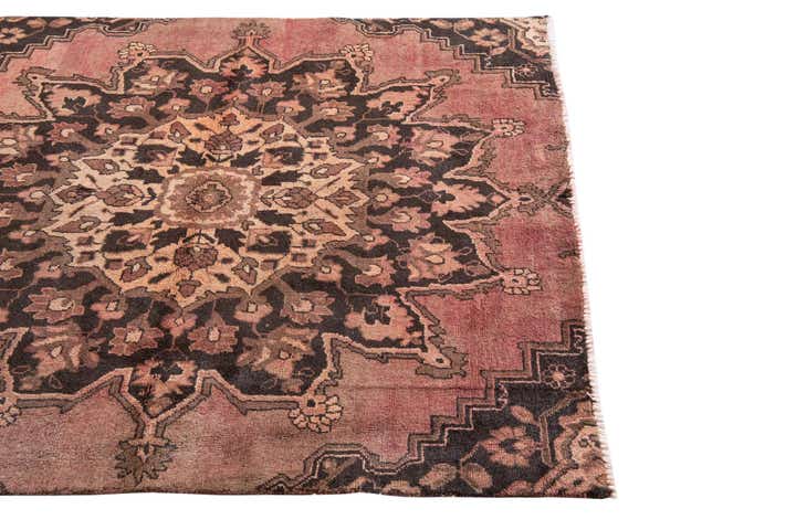 4' 3 x 4' 7 Hand Knotted Ultra Vintage Persian Wool Square Rug