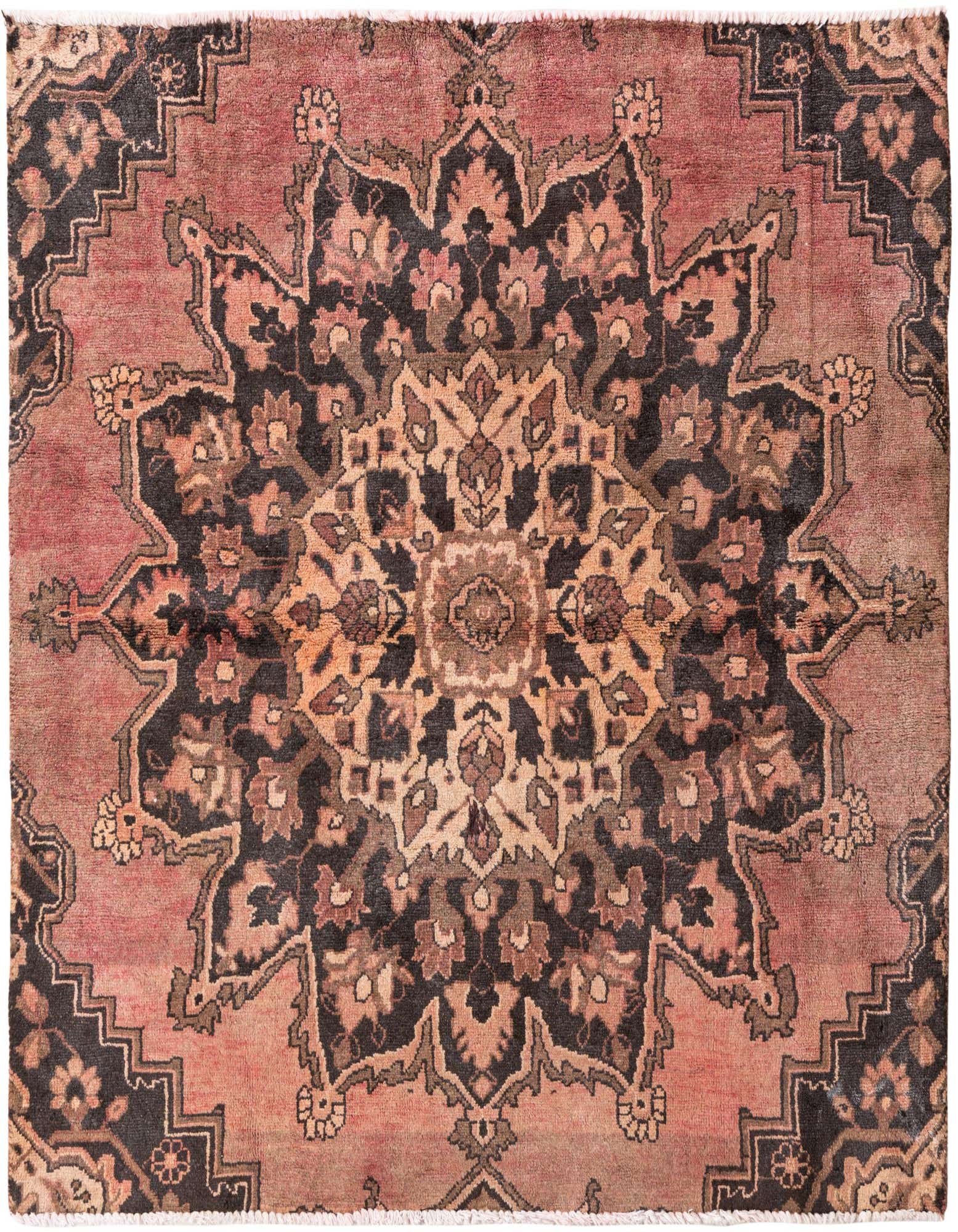 Primary image 4' 3 x 4' 7  Hand Knotted Ultra Vintage Persian Wool Square Rug