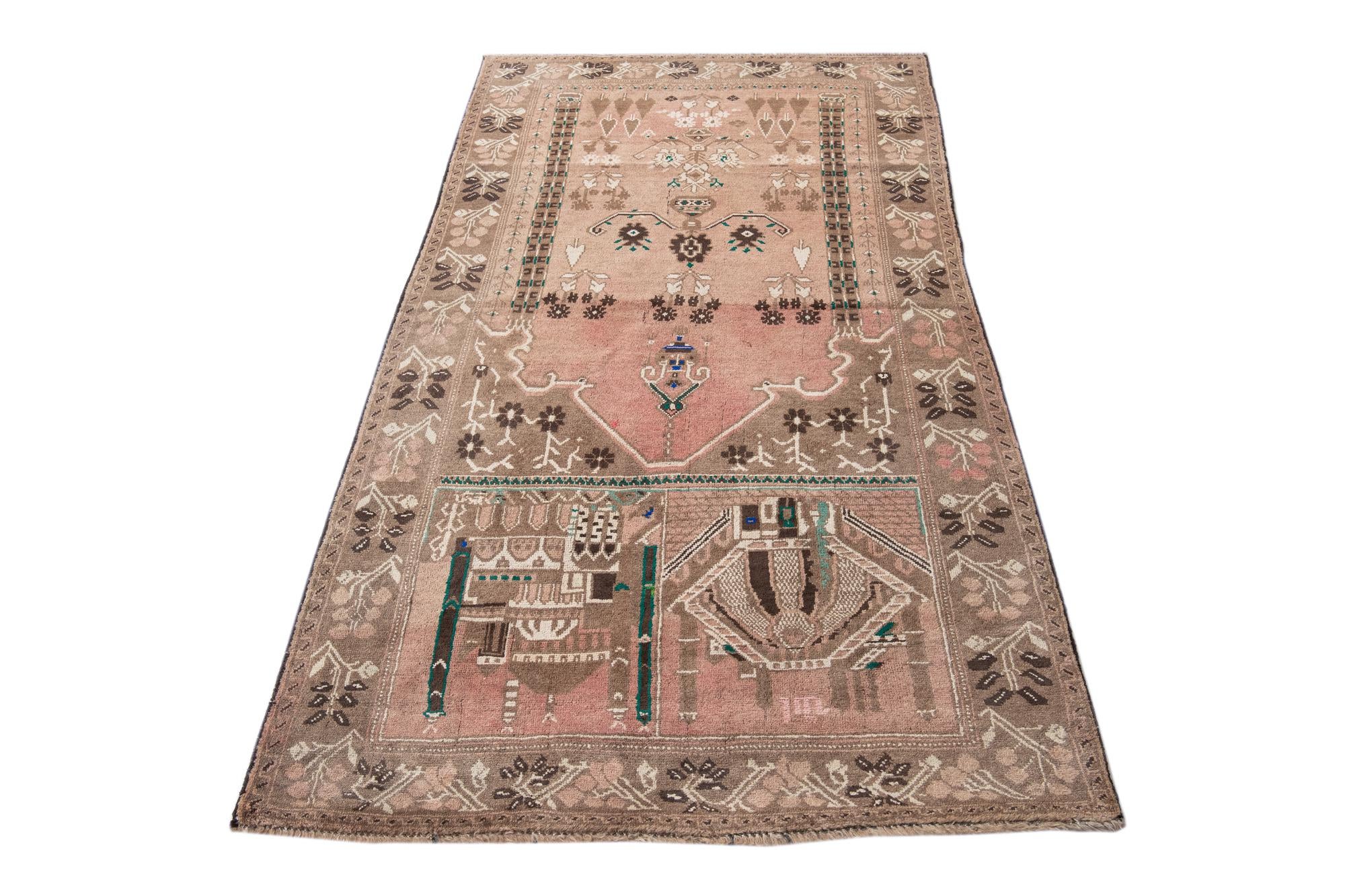 3' 8 x 3' 9 Hand Knotted Ultra Vintage Persian Wool Square Rug
