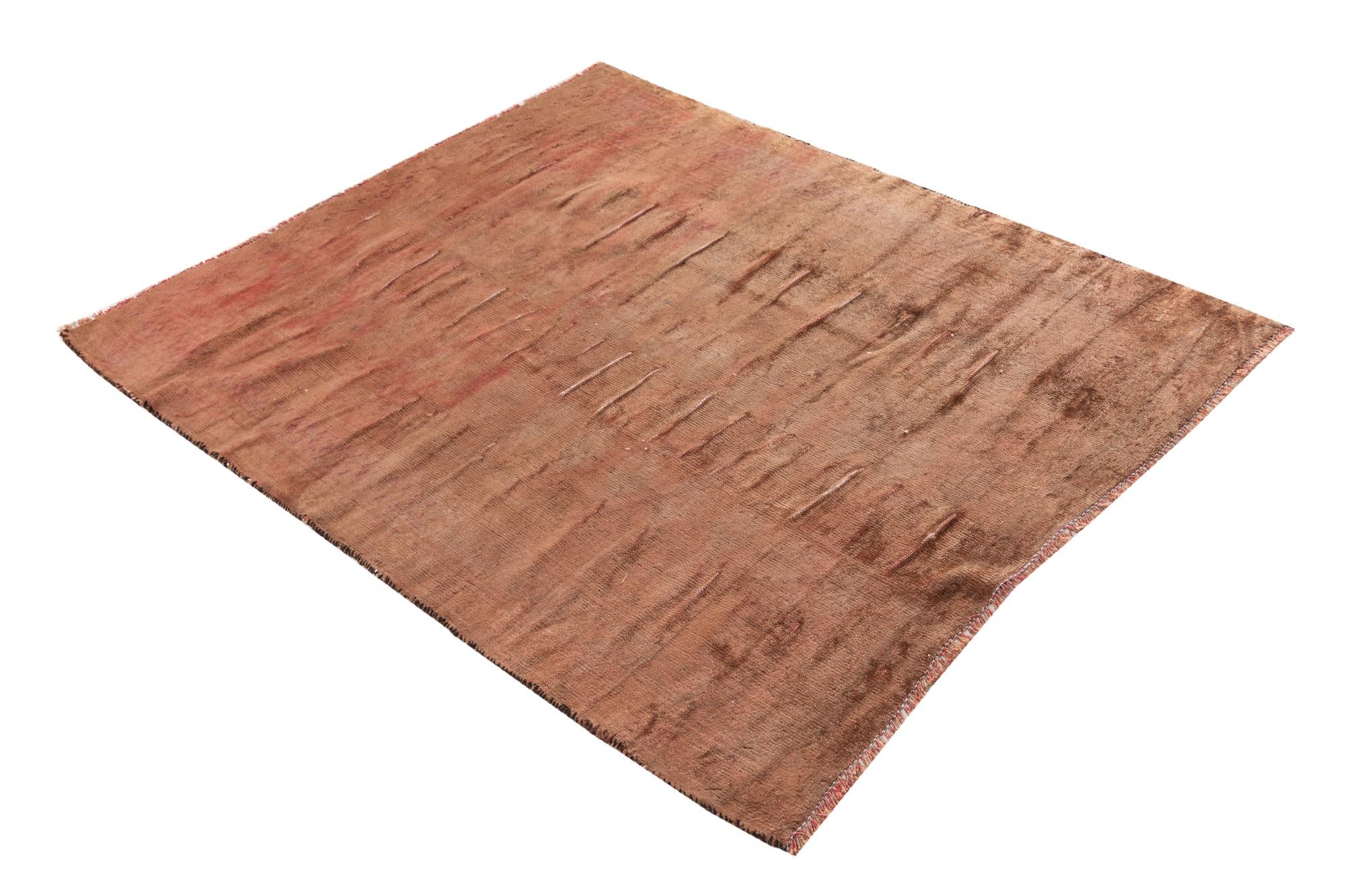 3' 7 x 4' 6 Hand Knotted Ultra Vintage Persian Wool Square Rug
