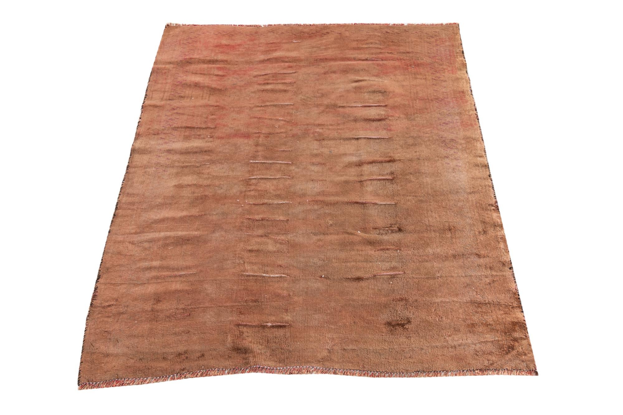 3' 7 x 4' 6 Hand Knotted Ultra Vintage Persian Wool Square Rug