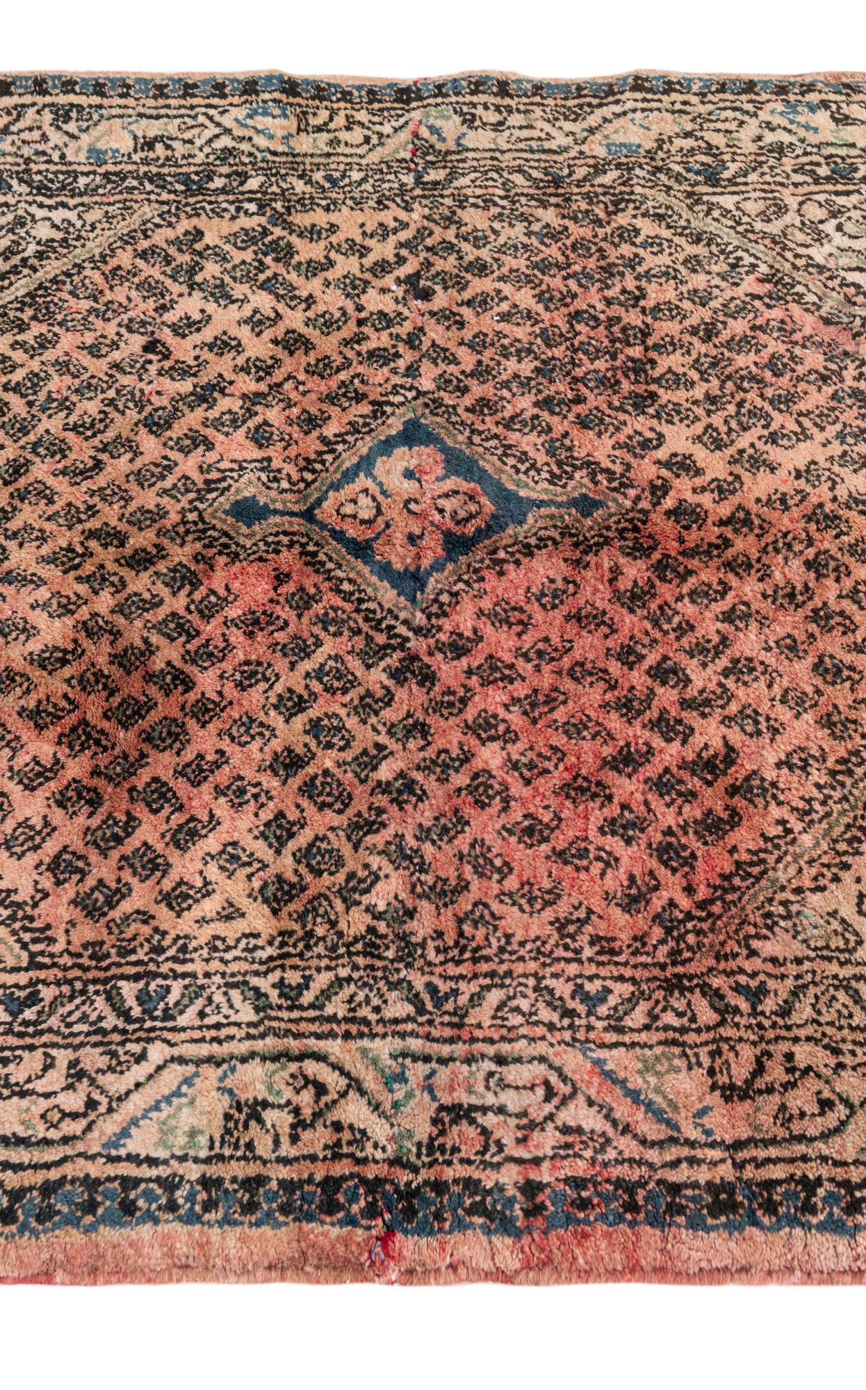 3' 9 x 4' 7 Hand Knotted Ultra Vintage Persian Wool Square Rug