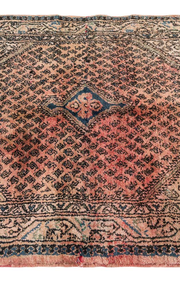 3' 9 x 4' 7 Hand Knotted Ultra Vintage Persian Wool Square Rug