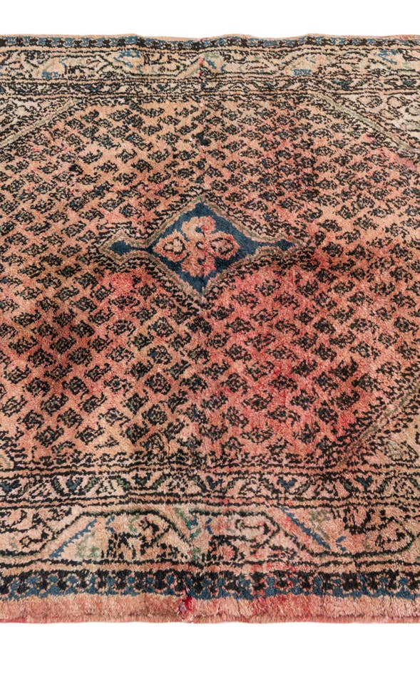 Detail image of 3' 9 x 4' 7 Hand Knotted Ultra Vintage Persian Wool Square Rug