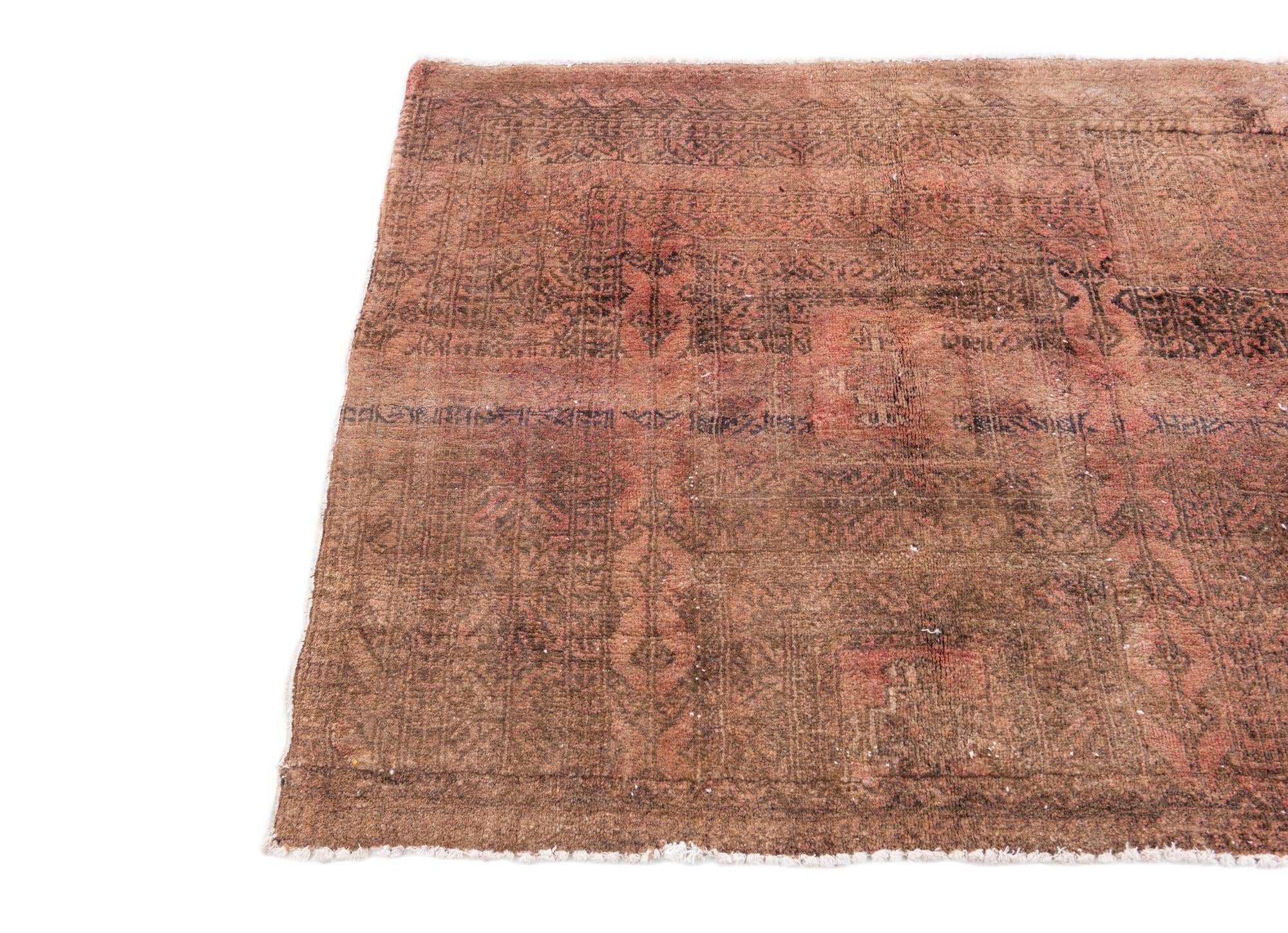 3' 3 x 3' 8 Hand Knotted Ultra Vintage Persian Wool Square Rug