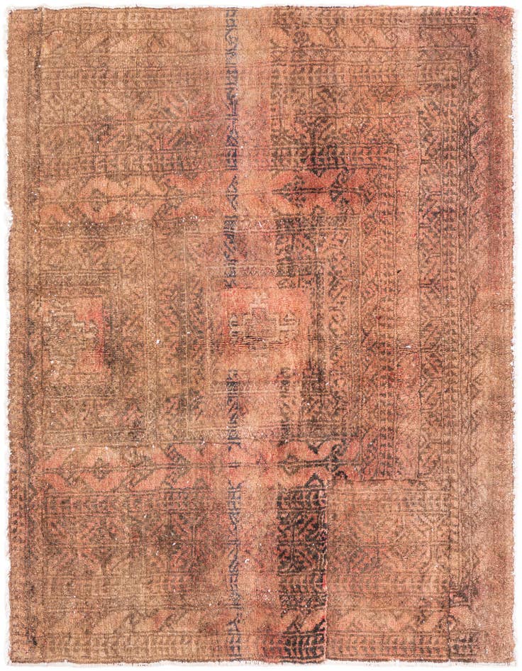 Detail image of 3' 3 x 3' 8 Hand Knotted Ultra Vintage Persian Wool Square Rug