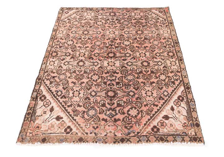 4' 1 x 4' 10 Hand Knotted Ultra Vintage Persian Wool Square Rug