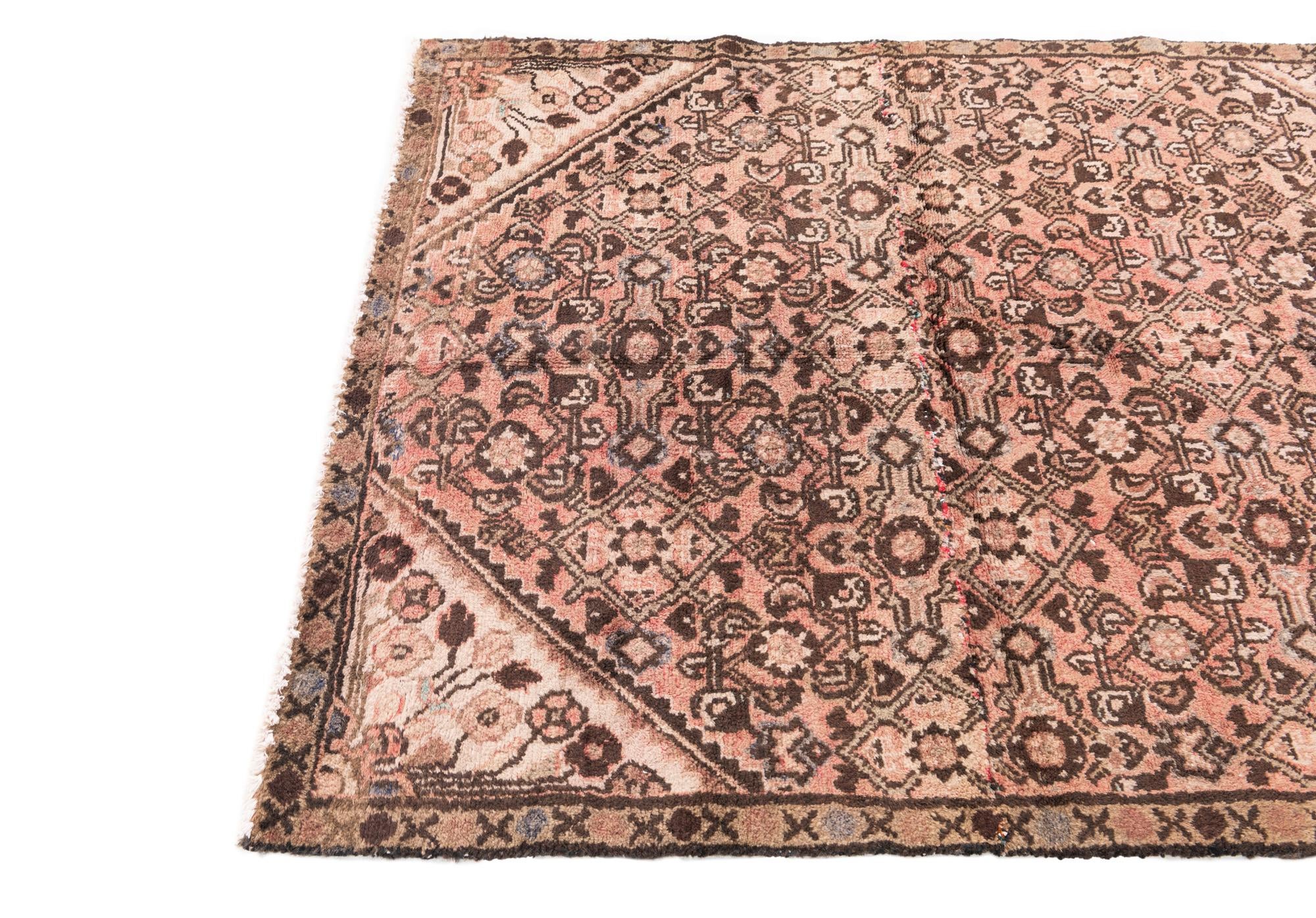 4' 1 x 4' 10 Hand Knotted Ultra Vintage Persian Wool Square Rug