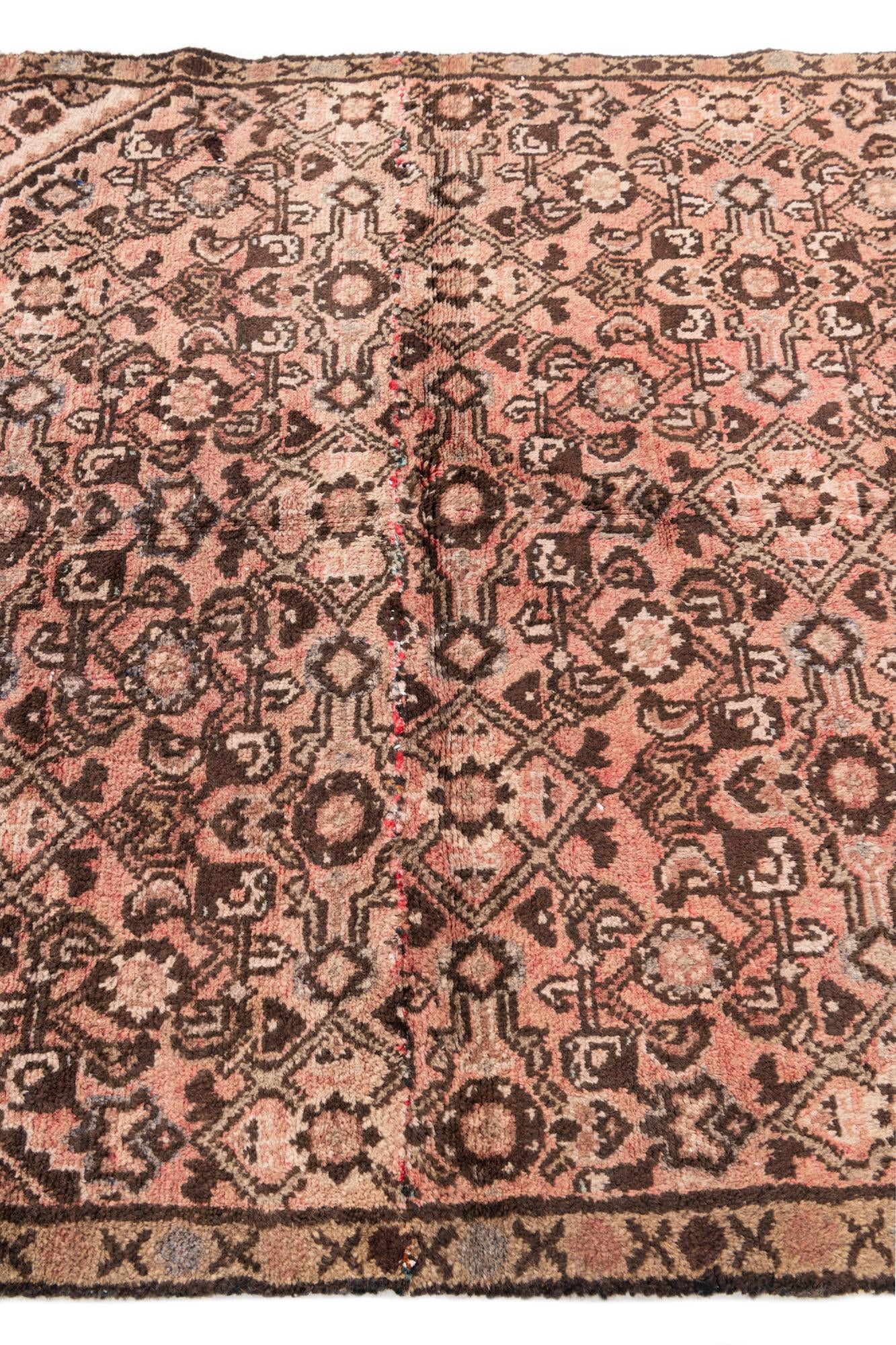 4' 1 x 4' 10 Hand Knotted Ultra Vintage Persian Wool Square Rug