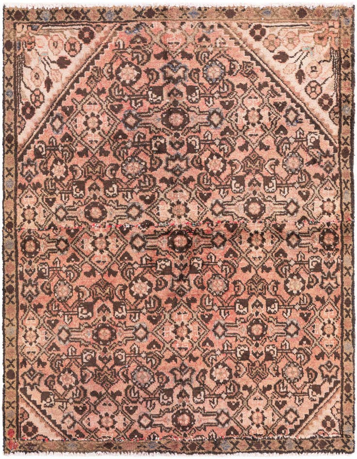 Detail image of 4' 1 x 4' 10 Hand Knotted Ultra Vintage Persian Wool Square Rug