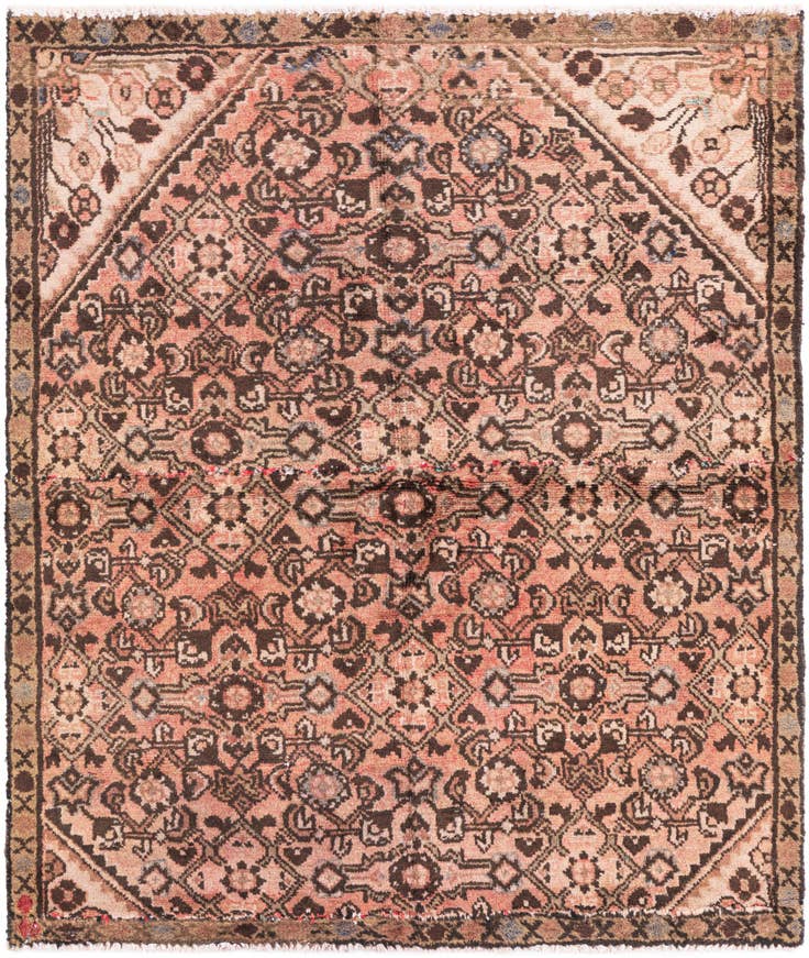 Detail image of 4' 1 x 4' 10 Hand Knotted Ultra Vintage Persian Wool Square Rug