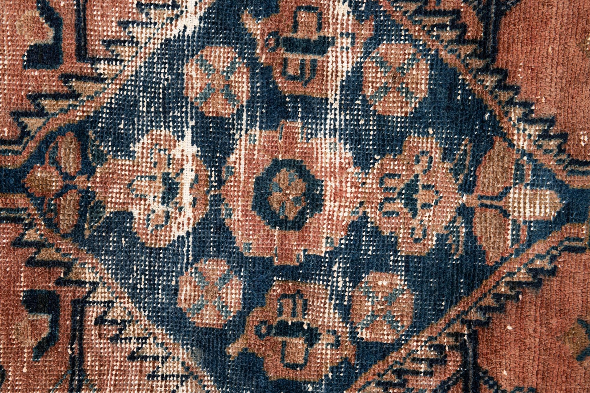 4' 7 x 5' Hand Knotted Ultra Vintage Persian Wool Square Rug