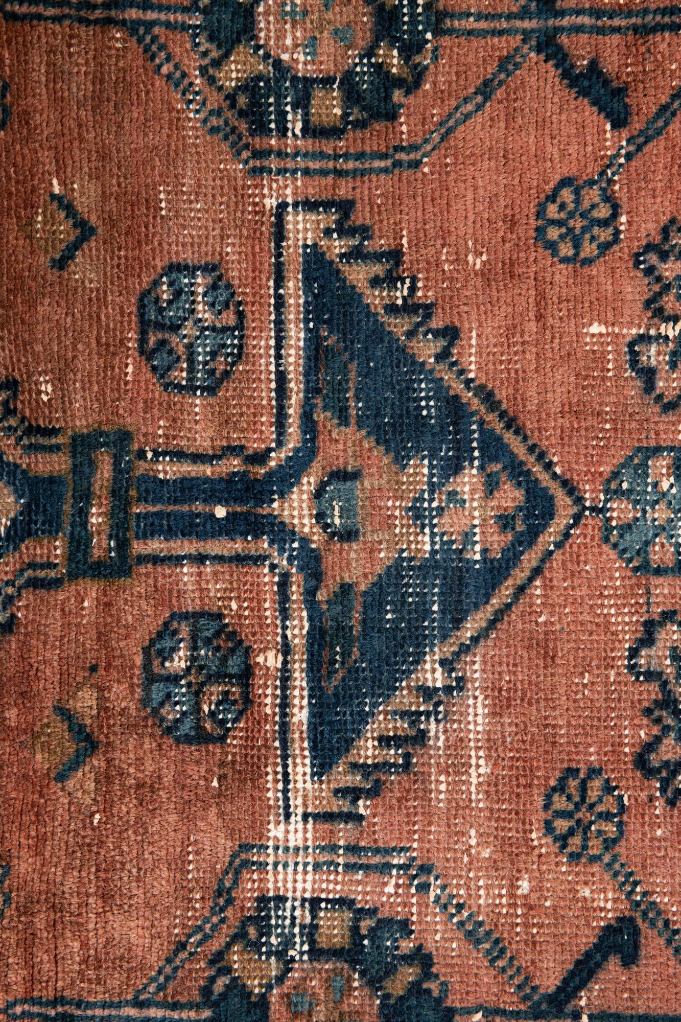 4' 7 x 5' Hand Knotted Ultra Vintage Persian Wool Square Rug