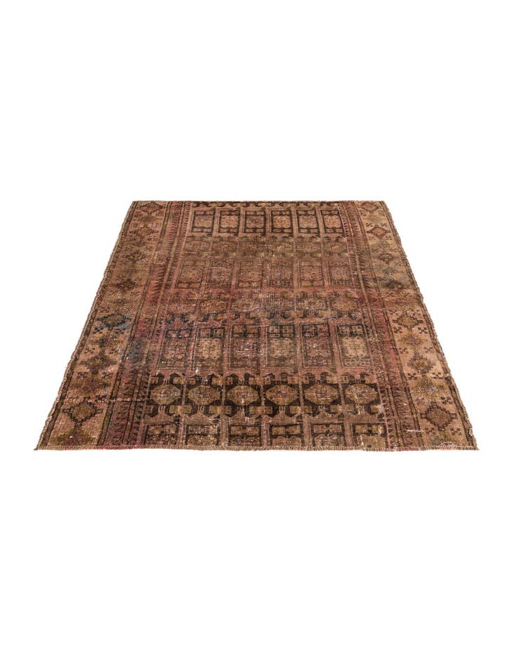 Detail image of 5' 5 x 6'  Hand Knotted Ultra Vintage Persian Wool Square Rug