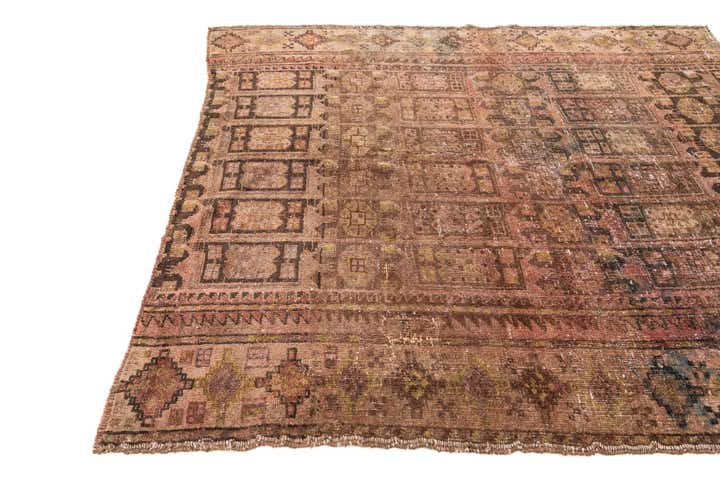 5' 5 x 6' Hand Knotted Ultra Vintage Persian Wool Square Rug