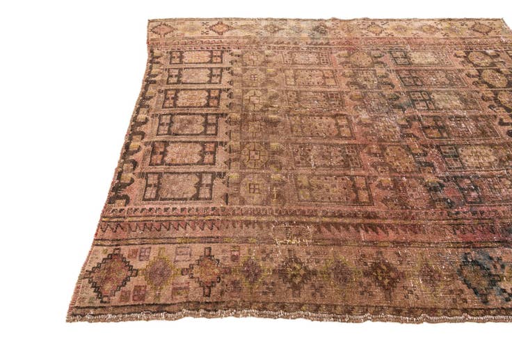 Detail image of 5' 5 x 6' Hand Knotted Ultra Vintage Persian Wool Square Rug