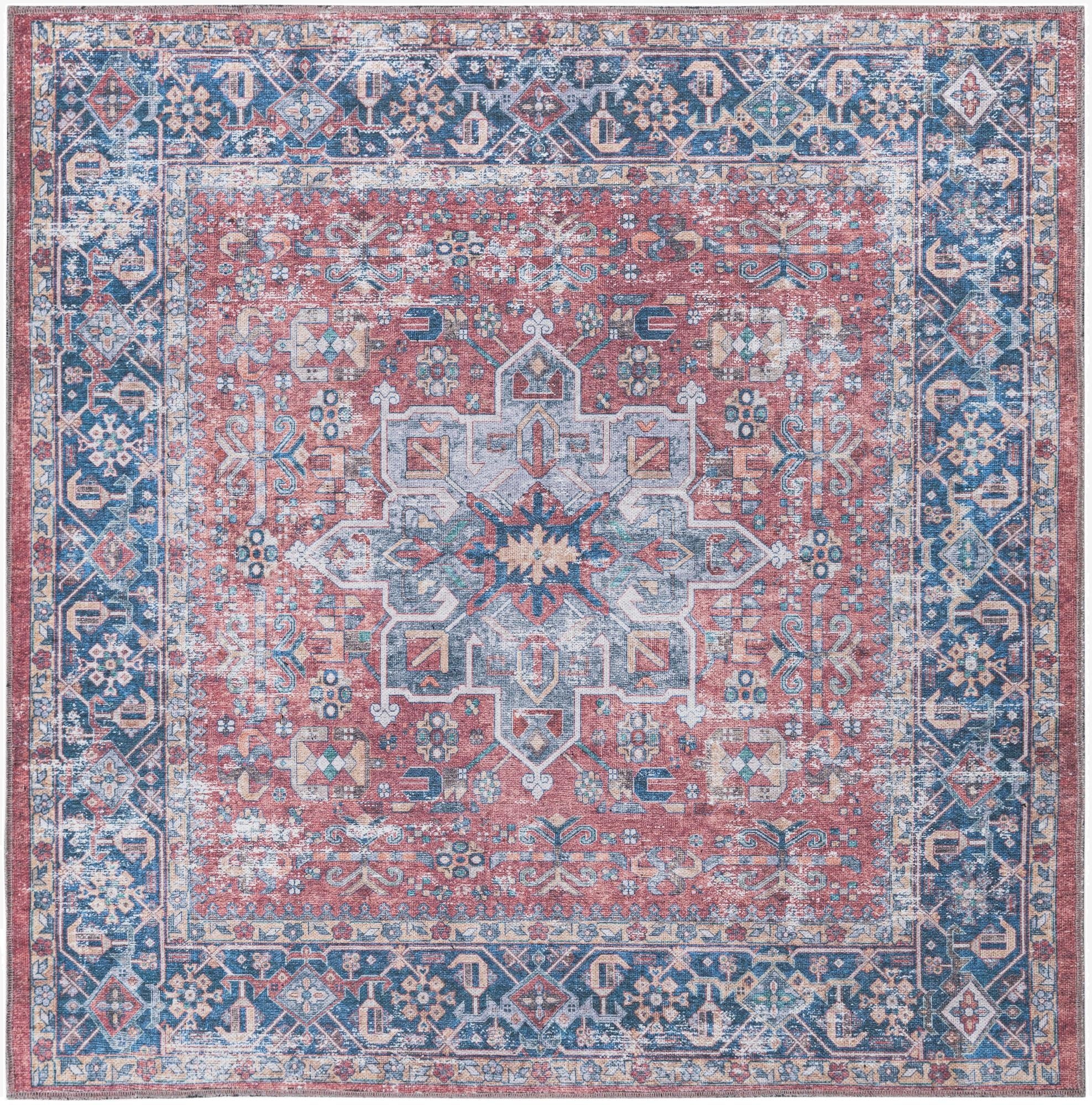 Primary image 5' x 5'  Washable Yara Square Rug