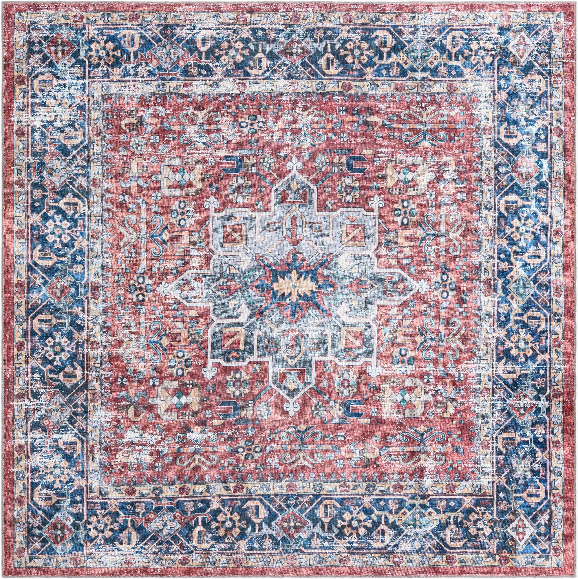 Primary image 7' 10 x 7' 10  Washable Yara Square Rug