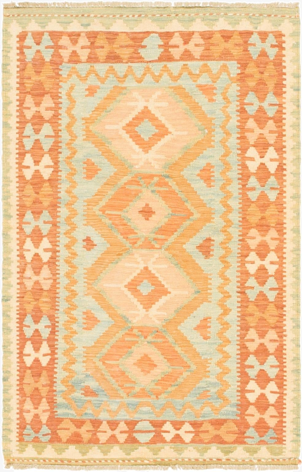 2' 9 x 4' 5  Hand Woven Kilim Waziri Wool Rug