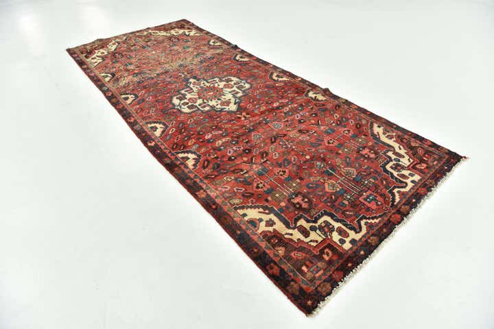 4' x 10' Hand Knotted Hossainabad Persian Wool Runner Rug